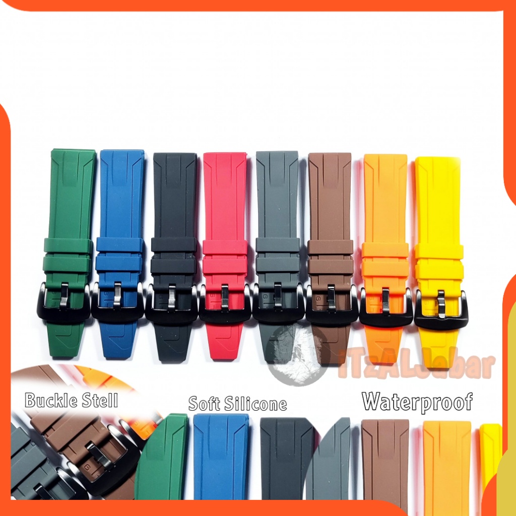 Tali jam tangan Karet 24mm rubber strap Tali jam karet 24mm wh141