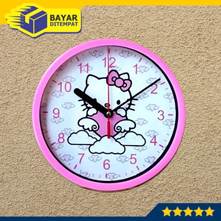 Jam Dinding Tempel Wall Clock Karakter Murah HELLO KITY 2013 Awan Karakter Dingding Souvenir Hiasan