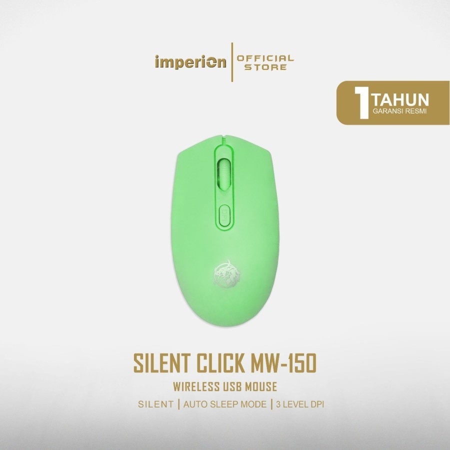 Mouse Wireless Imperion MW150 Silent Click Kualitas Excellent Original - Hitam