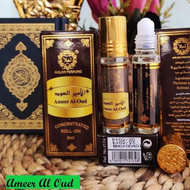 Terlarisss Parfum Arab Ameer Al Oud Roll on 6ml Non Alkohol Original by Ahlan Parfum Makkah