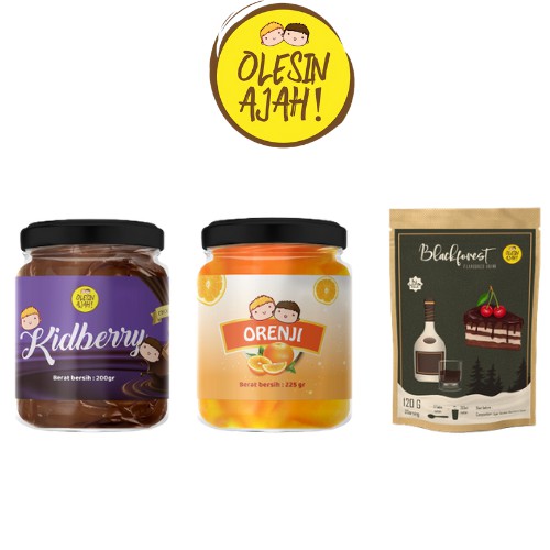 

Promo OlesinAjah Selai Kidberry 200Gr + Orenji 200Gr + BlackForest Premium Flavoured Drink - 120G