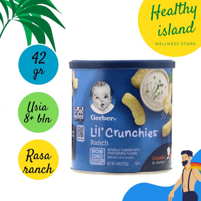 Snack Bayi 8+ Bulan Ranch Non GMO Gerber Graduates Lil Crunchies