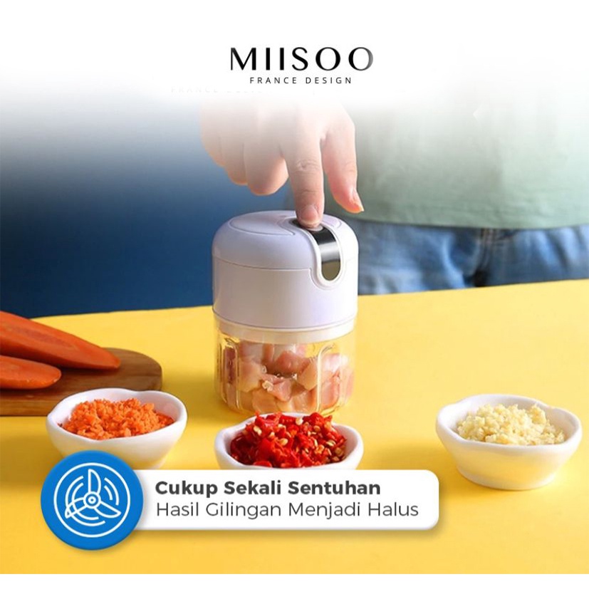 MIISOO Blender Portable Gilingan Mini Bumbu dan Daging dengan USB