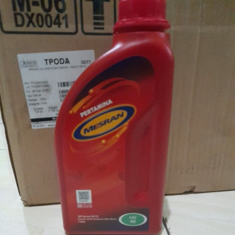 Jual Mesran Pertamina Oil Sae 40 Api service SE/CC 1liter original oli ...