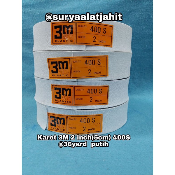 Karet 3Man 2in/5cm @36Y Putih terbagus =rp.200.00/Rol