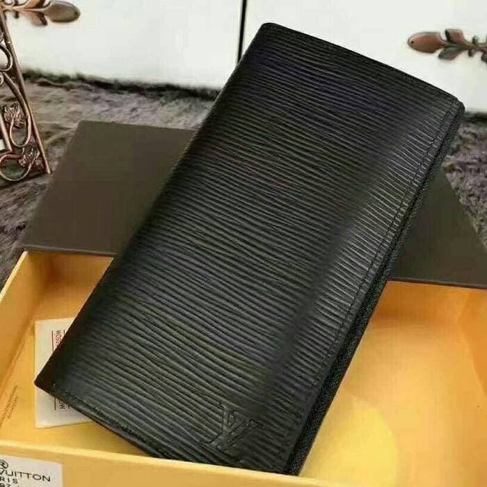 DOMPET PRIA LV EPI LEATHER LONG WALLET BLACK HIGH QUALITY ORI LEATHER