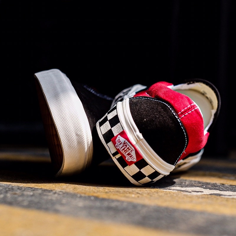 Vans Bmx Slip On Checkerboard Black Red