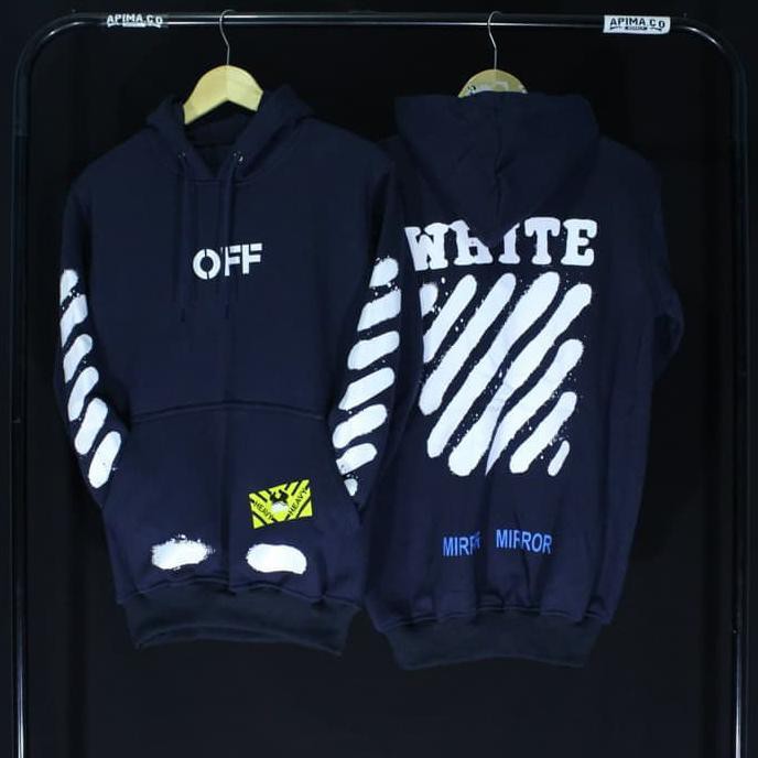 Jaket Hoodie Pria Off-White Navy