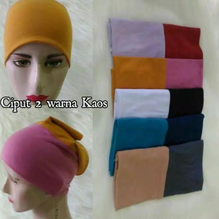 {BR BBC 13F6BY} Ciput Bandana Kaos 2 Warna Kombinasi ( 2 Warna Kaos ) Untuk wanita ♡