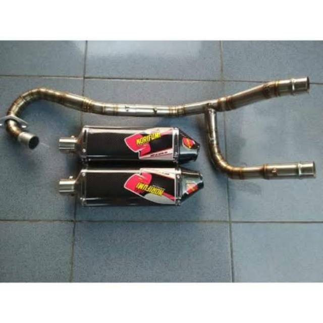 KNALPOT RACING NORIFUMI  FMF DOUBLE DOBEL KAWASAKI KLX 150 S L BF HONDA CRF 150 L CRF150L dll
