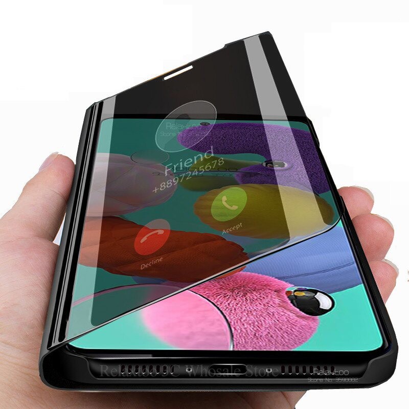 REALME 2 REALME 2 PRO FLIP COVER Casing Auto Lock Stand Mirror SmartCase