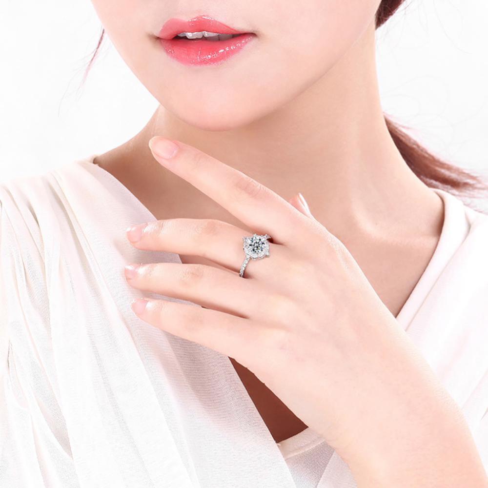 Timekey Cincin Wanita Hias Batu Sapphire Putihberlianzircon Untuk Pertunanganpernikahan A3K5