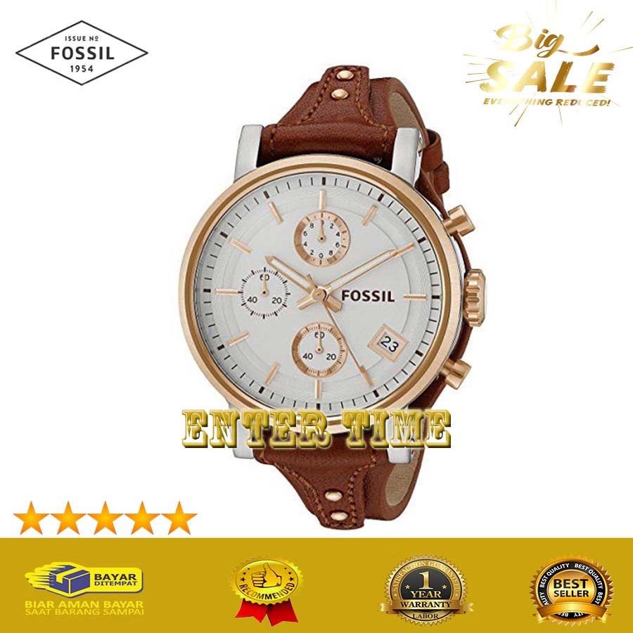 CASHBACK  JAM TANGAN WANITA IMPORT TERBARU F0551L ES3837  ES 3837 LEATHER STRAP JAM TANGAN WANITA BR