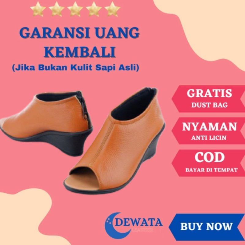 Sepatu Slip On Kerja Kondangan Kulit Wanita Jacklin Shoes