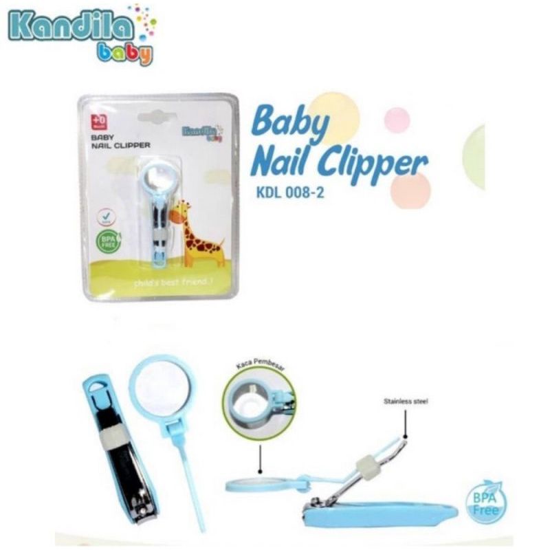 Kandila Baby Nail Clipper KDL008-2 - Kandila Gunting Kuku Bayi Dengan Kaca Pembesar