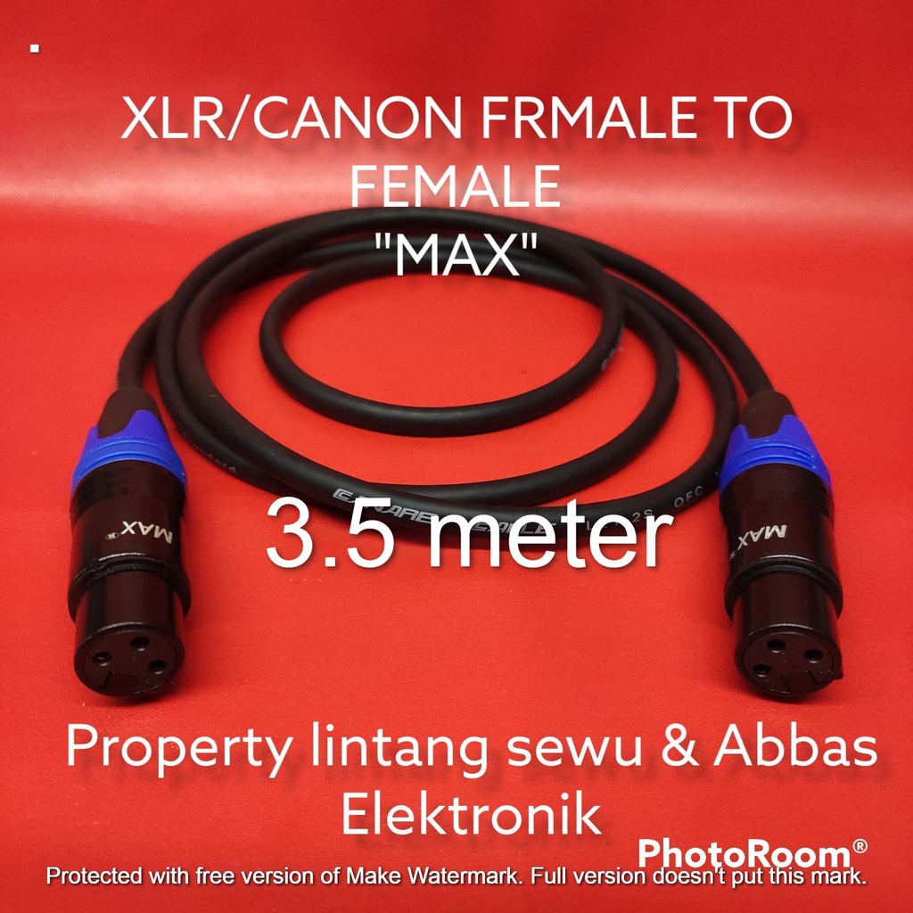 KABEL JEK XLR CANON FEMALE MAX TO FEMALE MAX 3.5 METER