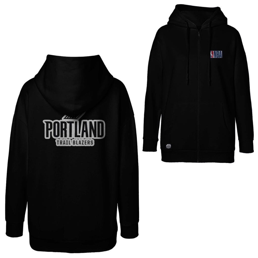 sweater hoodie zipper basket Portland Trail Blazers ukuran normal, jumbo dan oversize M-5XL Ready St