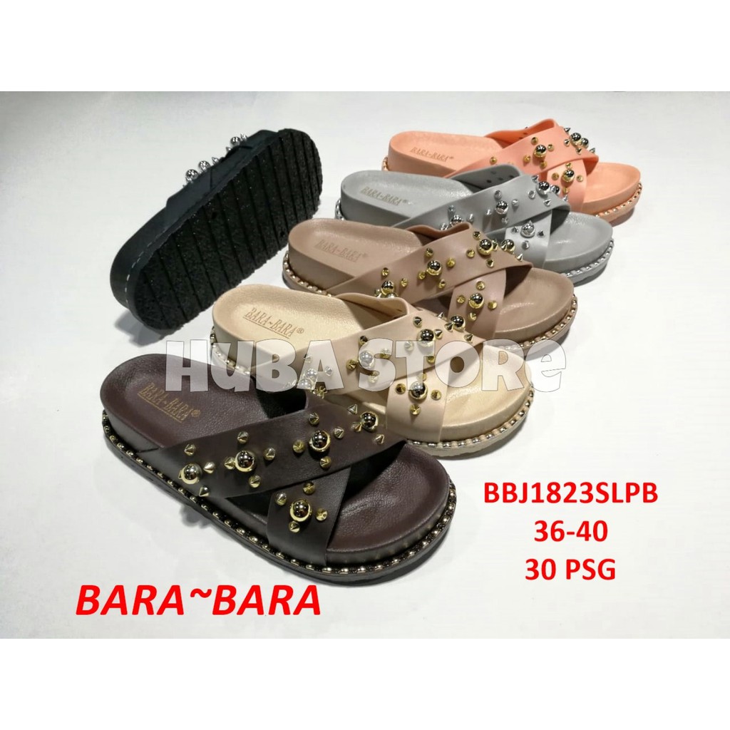 SANDAL SLOP WANITA JELLY SENDAL KOKOP CEWEK KARET IMPORT BARABARA BBJ1823SLPB