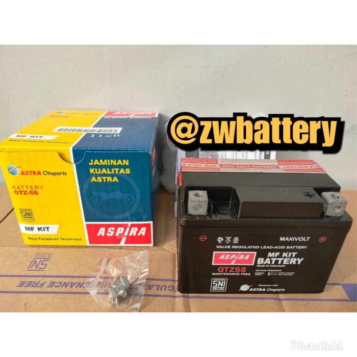 Aki motor Honda Scoopy -Supra X 125 Aspira GTZ5S MF KIT Aki Kering ORIGINAL Original