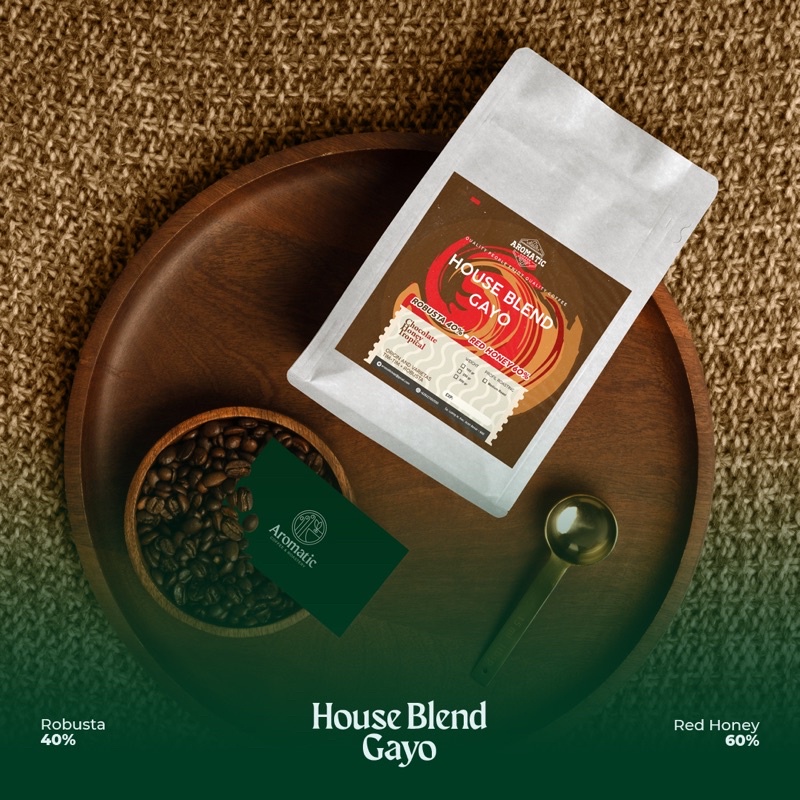 

AROMATIC COFFEE House blend Robusta Gayo + Red honey Gayo 250 GRAM (BIJI/BUBUK)