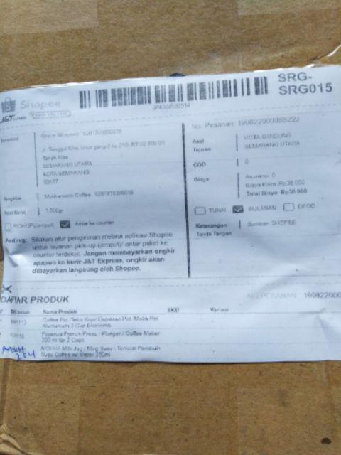 Coffee Pot /teko Kopi/ Espresso Pot /moka Pot Alumunium 3 Cup Ekonomis