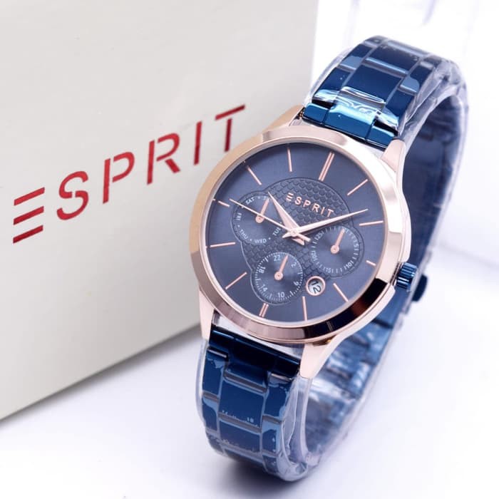 Jam Tangan Wanita / Cewek Murah Esprit Chrono Off rantai Blue