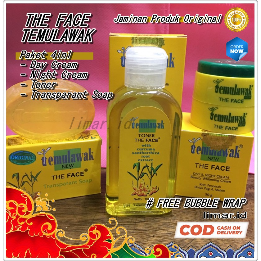 PAKET LENGKAP & 100% ASLI ORIGINAL BPOM  Temulawak The Face / Cream+Sabun+Toner