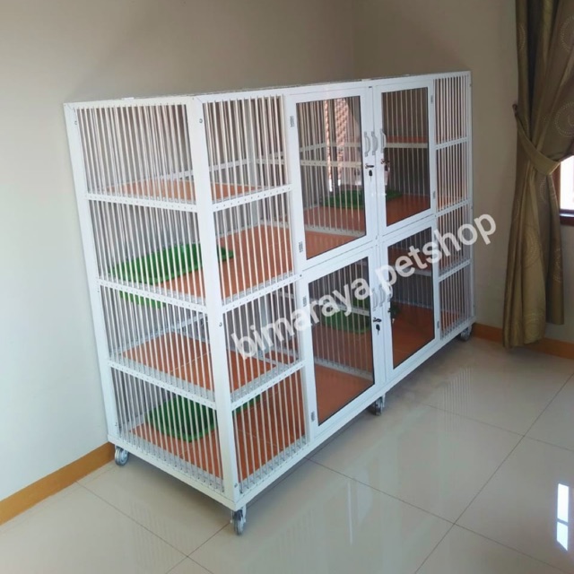 KANDANG KUCING ALUMINIUM PREMIUM 4 KAMAR TINGKAT (180x70x140)