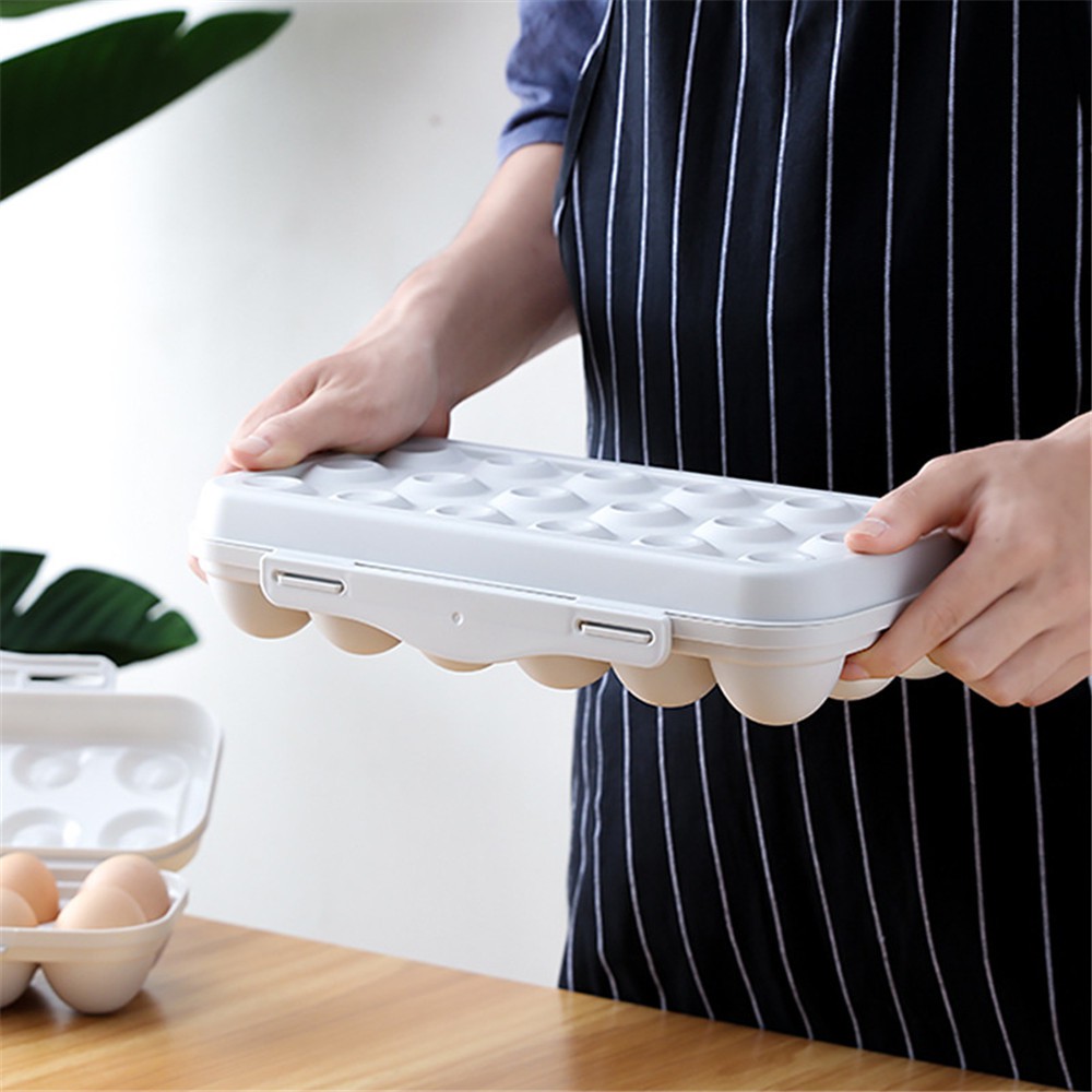 【COD Tangding】Egg Tray Holder Storage Box Refrigerator Crisper Container Home Storage Organization Case