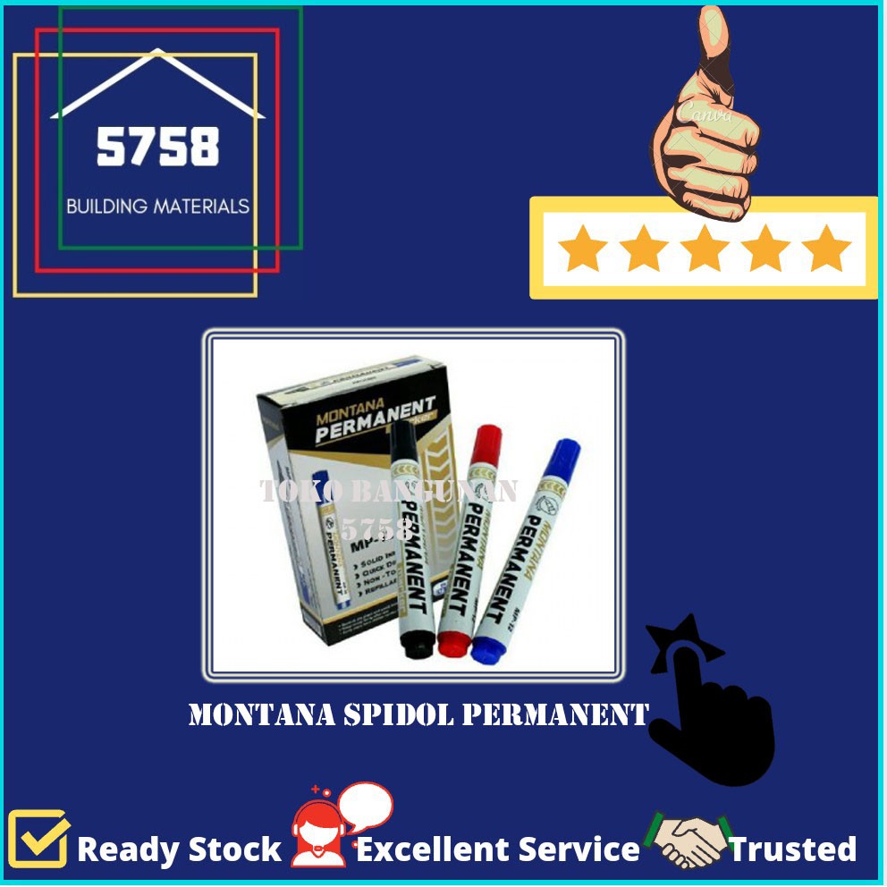 

MONTANA Spidol Marker Permanent Permanen Besar Hitam
