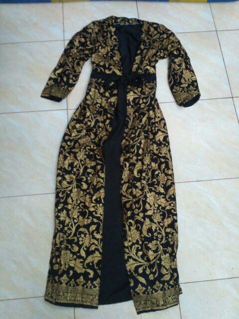 Batik Couple Gamis Emas Maheswari Vaness Maxi