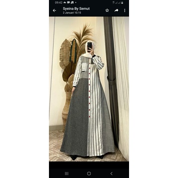 gamis syeina by semut motif salur