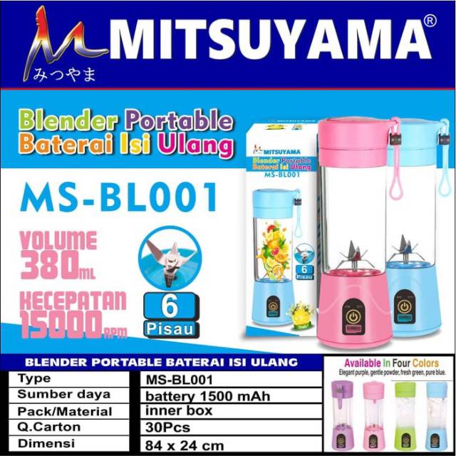 Blender mini portable Juice cup mitsuyama BL 001 Dengan 6 pisau praktis
