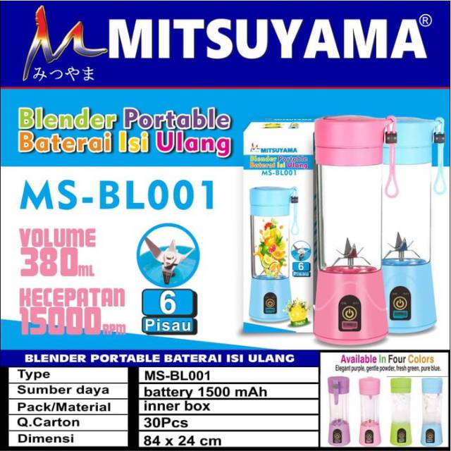 Blender mini portable Juice cup mitsuyama BL 001 Dengan 6 pisau praktis