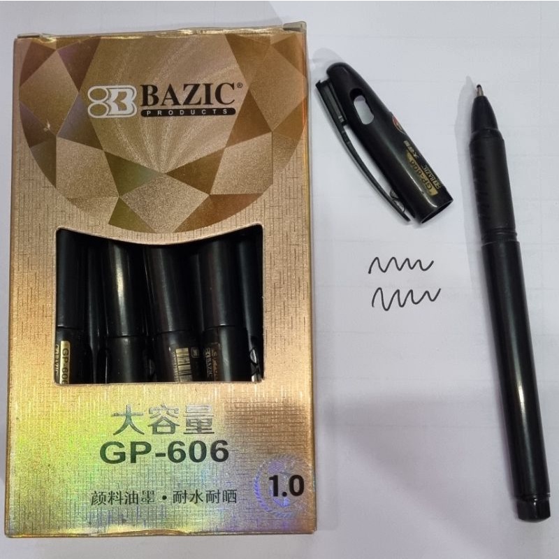 

pulpen tinta hitam 1.0 bazic pen hitam black