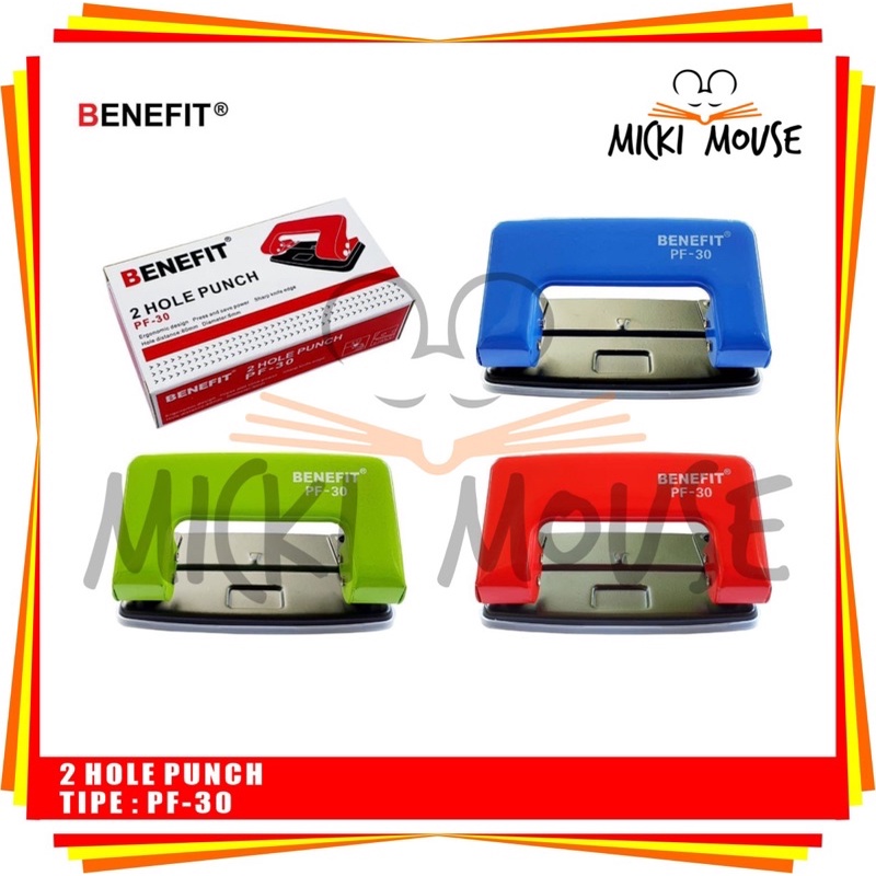 

pelubang kertas benefit / pembolong kertas / poroforator / 2 hole punch
