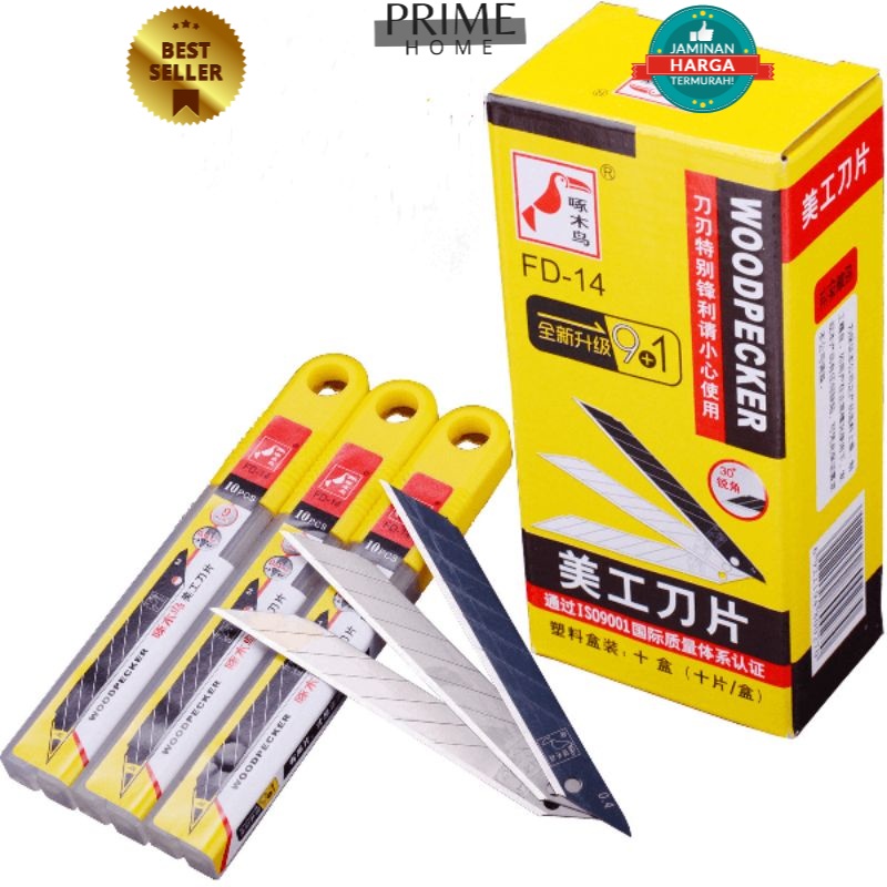 

PRIME HOME Pisau Cutter Pelatuk Asli FD-14 Tahan Lama 8 Bagian