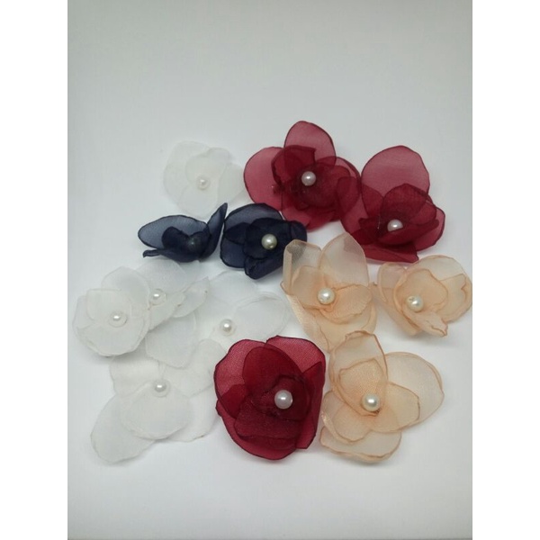 bunga hiasan / bunga organza / hiasan baju / bunga untuk diy