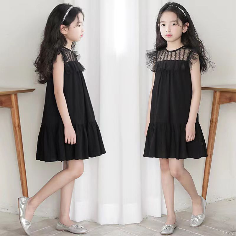 Dress Hitam Anak Tanggung Lengan Tutu Premium