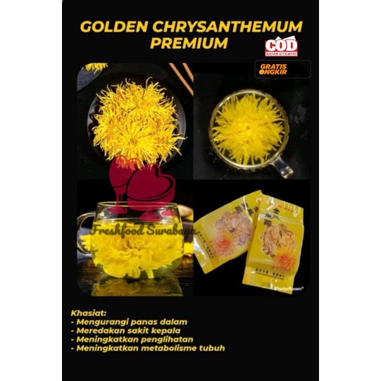 

Dried Teh Chrysantemum bunga utuh Golden silk per 1sachet