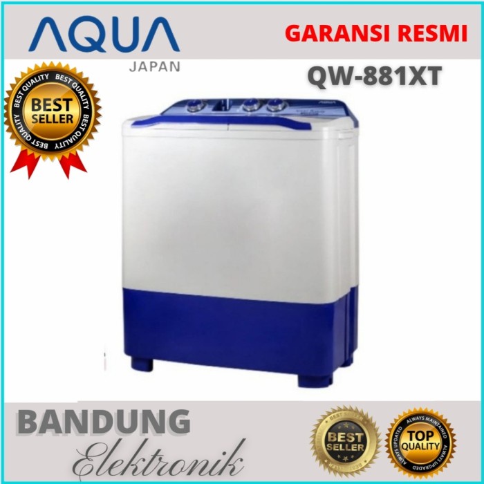 MESIN CUCI AQUA QW-881XT / QW881XT , Mesin Cuci 2 Tabung Aqua / ua QW-881XT Mesin Cuci Twin Tub [8 K