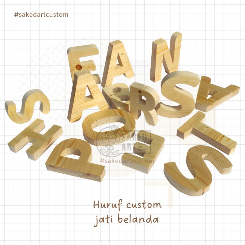 HURUF DAN ANGKA KAYU TINGGI 3CM SAMPAI 20 CM / HURUF TIMBUL KAYU / CUSTOM HURUF KAYU / ANGKA DAN HUR