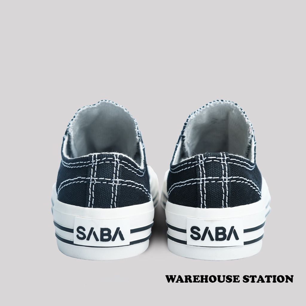 SABA Vintage KIDS Low Black White - Sepatu Sneakers Anak