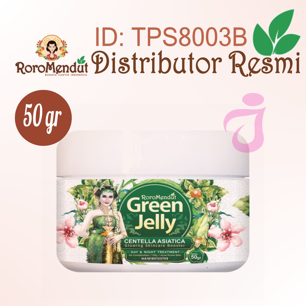 RORO MENDUT GREEN JELLY CENTELLA ASIATICA GLOWING SKINCARE BOOSTER - mencerahkan kulit berjerawat