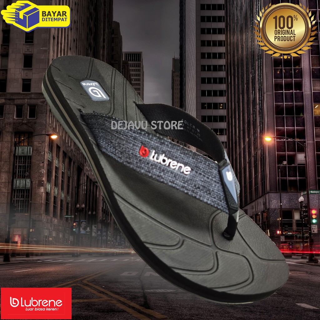 Lubrene AGLER  Sandal Jepit Spons Embossed Pria Dewasa Remaja Anak Laki Travel Adventure Original