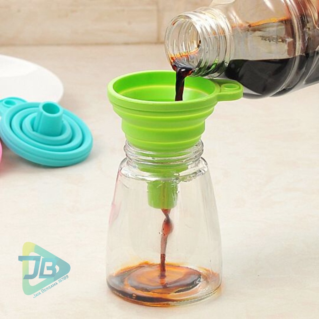 RT75 Corong Silikon Lipat untuk refill sabun minyak Sirup Portable Silicone Folding Funnel JB5463