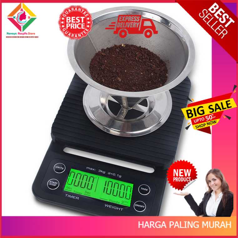 Timbangan Portable Timbangan Emas Makanan Taffware Digipounds Timbangan Dapur 5kg 0.1g dengan Timer - MS-K07