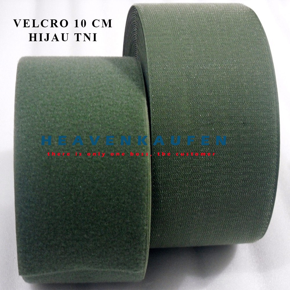 Velcro Lebar 10 cm Hijau Tentara/Hijau TNI meteran