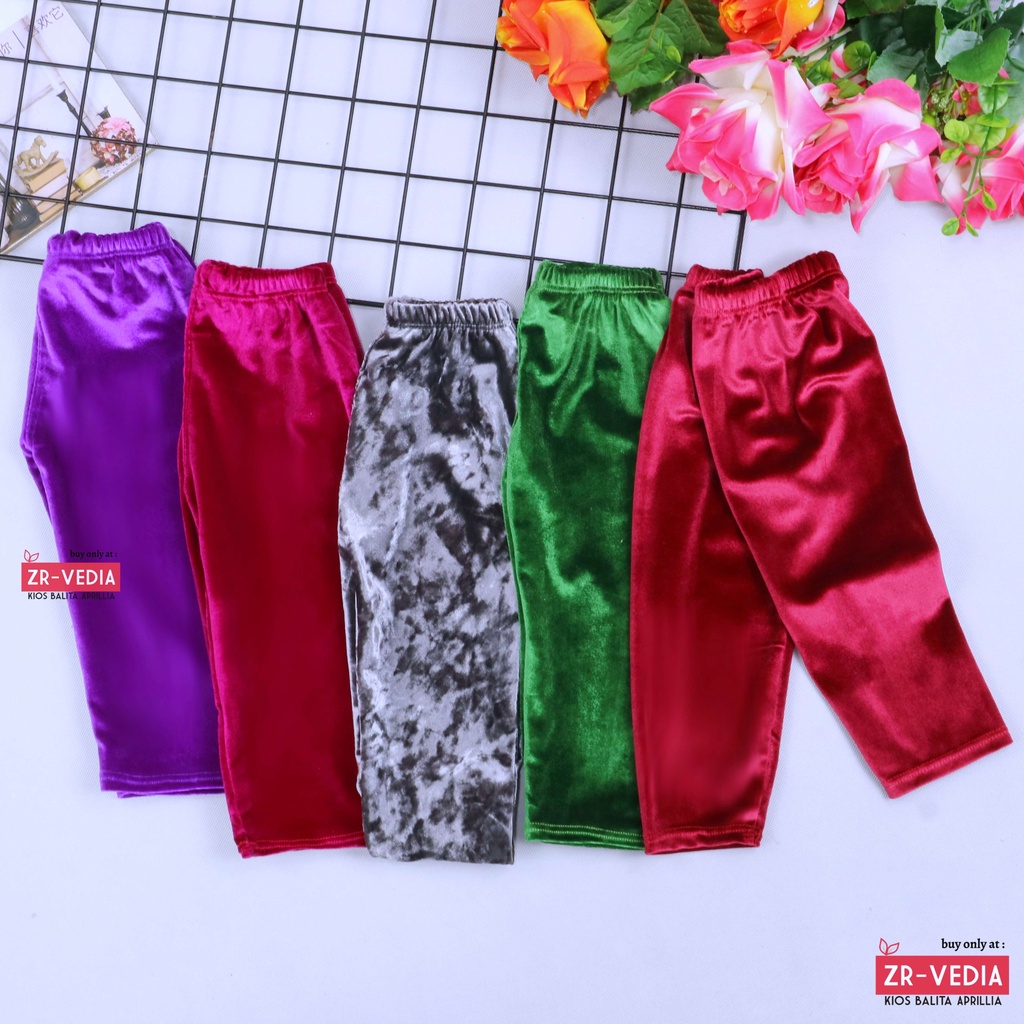 Legging Cleo Uk 3-12 Bulan / Celana Leging Balita Bludru Polos Panjang Anak Perempuan Pants Import