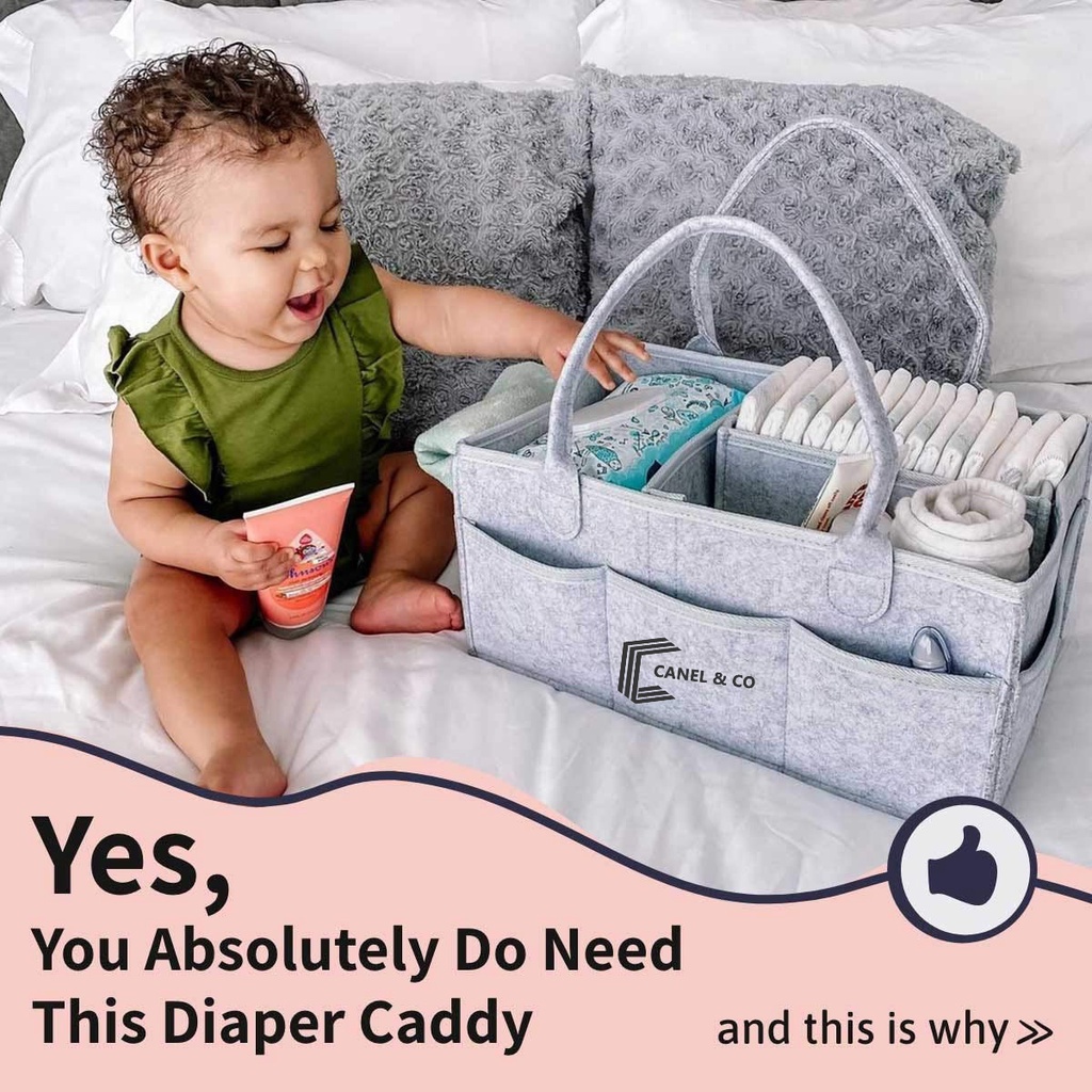 CANEL &amp; CO Multipurpose Caddy Bag Ada Tutup Nya/ Yang Ditingkatkan Baru/Tas Penyimpanan Bayi/Tas Permen/Diaper bag / Tas bayi / Caddy Bag